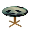 thumbnail image 3 of JEUXUS Round Fitted Tablecloth with Elastic Edged, Panda Round Table Cover, Colorful Flowers Waterproof Table Cover for Kitchen Dining Holiday Parties Decoration,Fit for Round Tables, 3 of 7