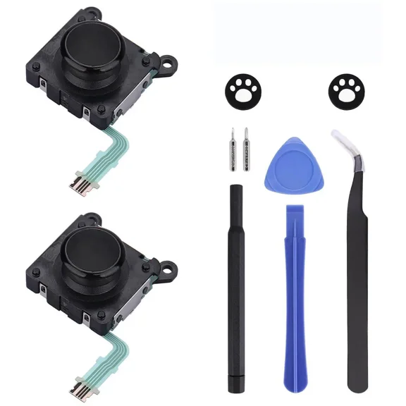 2-Pack Joysticks Replacement for PS Vita 2000 2001, Analog 3D Thumb Stick with Thumbstick Grips for PSV 2000