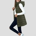 thumbnail image 2 of larppty Women Lightweight Puffer Vest Long Winter Coat Zip Up Quilted Jackets Hooded Sleeveless Plus Size Warm Vest (AG, 5XL/4XL), 2 of 6