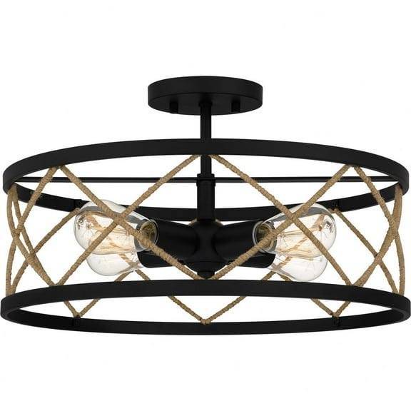 Quoizel Semi-Flush Mount 4-Light Semi-Flush Mount in Matte Black