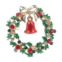 ZSBCMY Christmas Brooch, Holiday Accessories, Festive Pin, Xmas Jewelry, Wreath Design Brooch, Perfect for Parties and Gatherings
