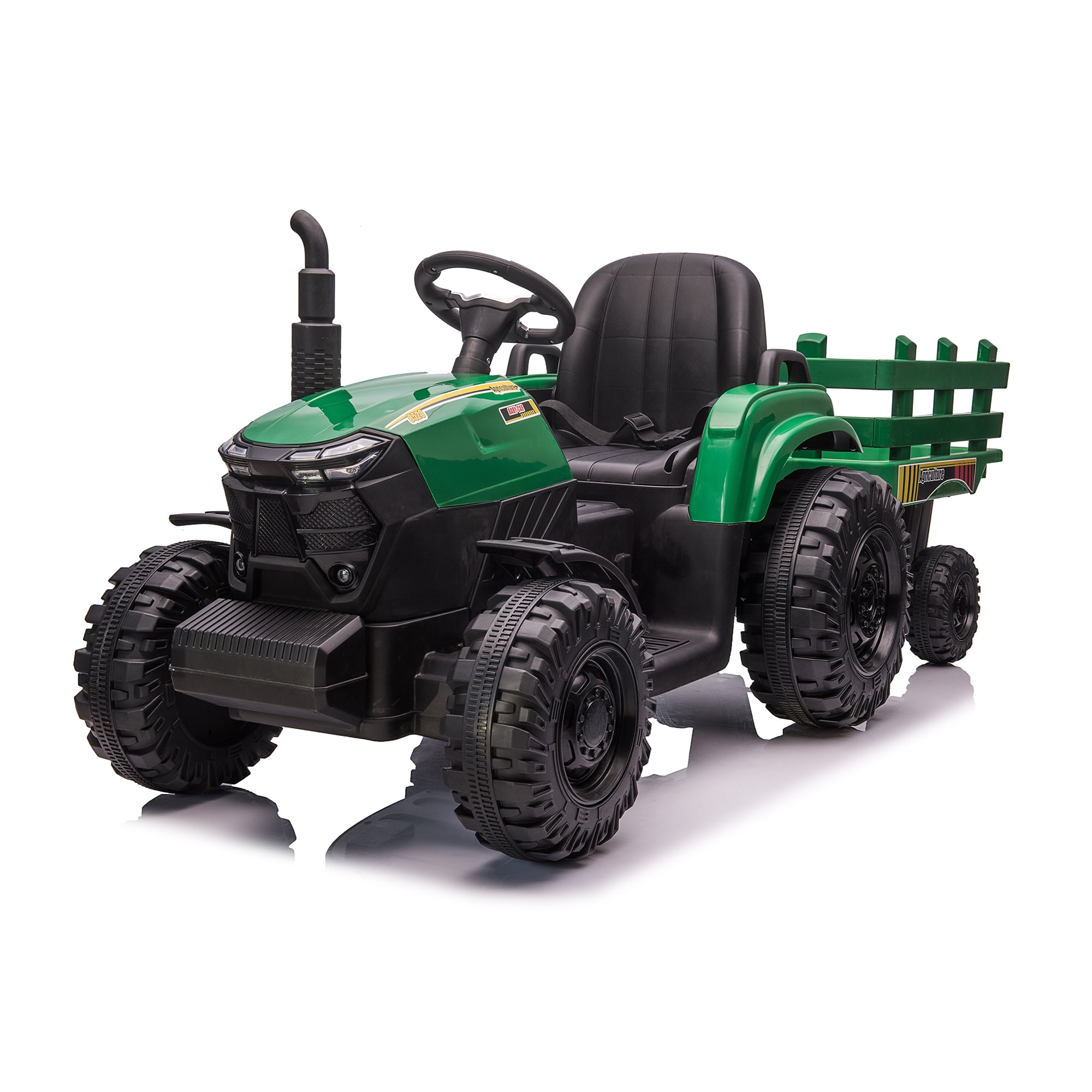 CIPACHO 24V Ride On Tractor Double Drive with 2.4RC Key Start, Electric Kids Car Sound (no music), USB, MP3, Power Display, Green CIPACHO 24V Ride On Tractor Double Drive with 2.4RC Key Start, Electric Kids Car Sound (no music), USB, MP3, Power Display, Green