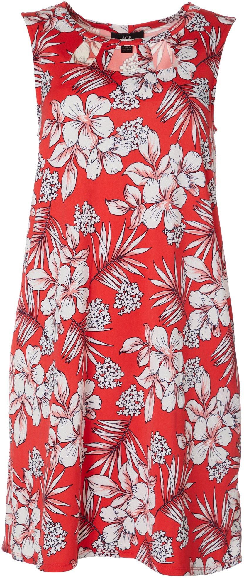 tropical print swing dress
