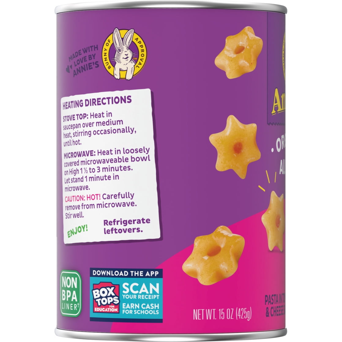 Annie's Organic All Stars, Canned Pasta in Tomato and Cheese Sauce, 15 oz