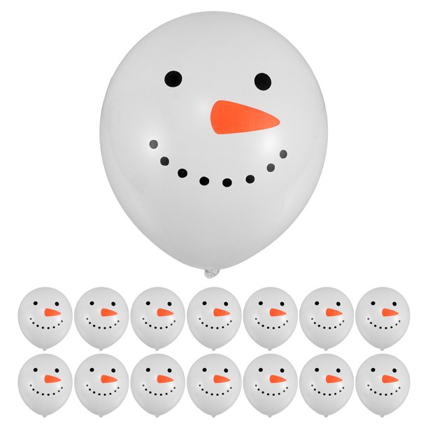 50 globos navideños de muñeco de nieve, grandes globos de látex blancos para arcos de globos, decoraciones para fiestas navideñas y celebraciones invernales