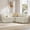 Linen-5 Seat, variant on ReNest L-Shaped Storage Banquette Sectional, 4-Seat Set with 2-Seat Bench, Corner, and 1-Seat Chair, Linen