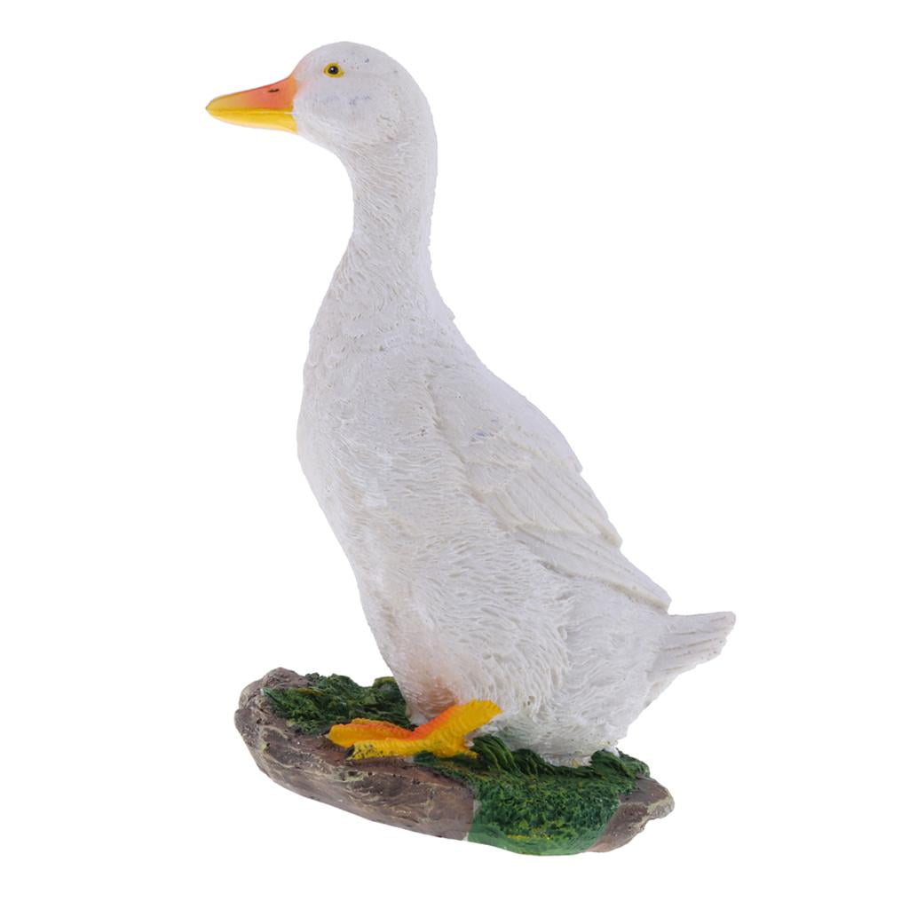 Garden Gift Farm Resin Animal Ornament Pond Water Standing Duck White S