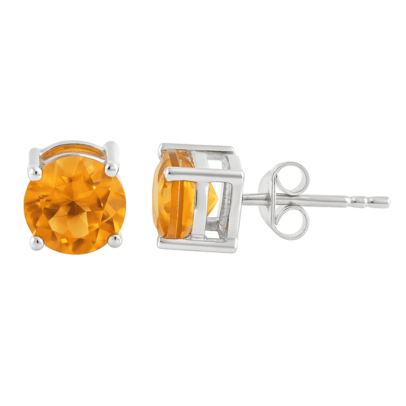 Sechi Citrine Stud Earrings for Women in 925 Sterling Silver