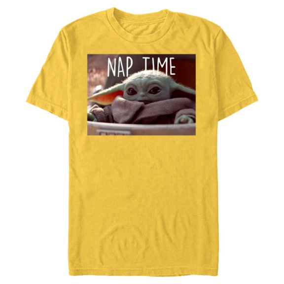 Star Wars The Mandalorian The Child Nap Time - Short Sleeve Blended T-Shirt for Adults - Customized-Yellow