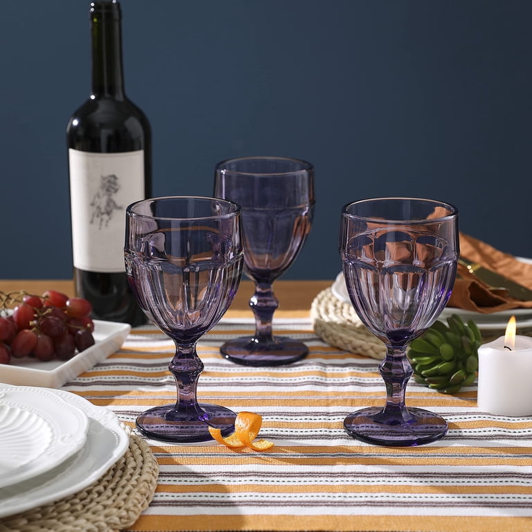 Red Co. Vibrant Splash Glasses - Set Of 6 Colored-Base Tumblers, 9.75oz, Weighted Bottom For Water, Juice, Cocktails