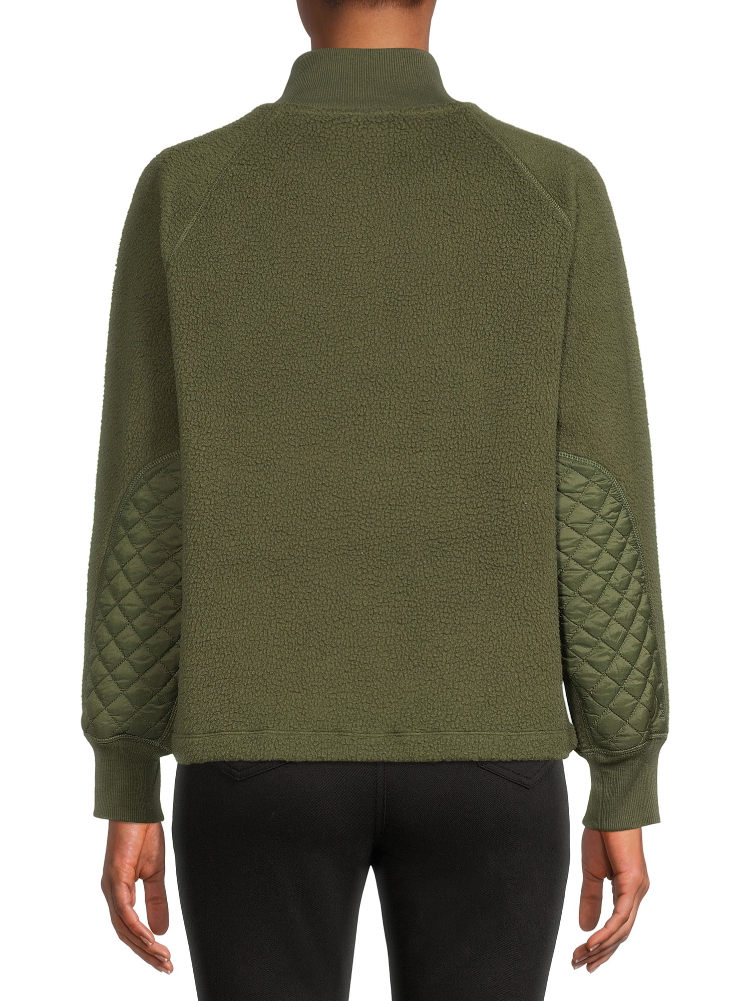 Time and Tru Women's Faux Sherpa Pullover Sweatshirt