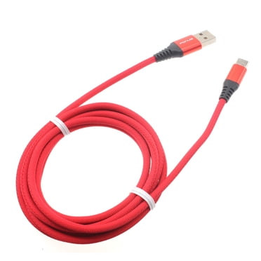 Type-C Red 6ft USB-C Cable for OnePlus Nord N20 5G Phone - Charger Cord Power Wire Long Braided for OnePlus Nord N20 5G