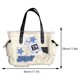 thumbnail image 4 of Bolso cuadrado informal para mujer, Bolso de estrella suaves de gran capacidad, Bolso de lona para ir al trabajo, 4 of 8