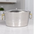 thumbnail image 5 of BREKX Anchored Hammered Steel with Gold Handles Insulated Ice Bucket with Lid - 14" D x 6.75" H, 5 of 7