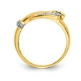 thumbnail image 2 of Solid 14k White and Yellow Gold Two Toned Diamond Buckle Ring Band Size 6 (.013 cttw.), 2 of 4