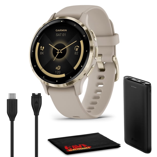Correa de silicona gris dorado para smartwatch Garmin Venu 3S de 41 mm