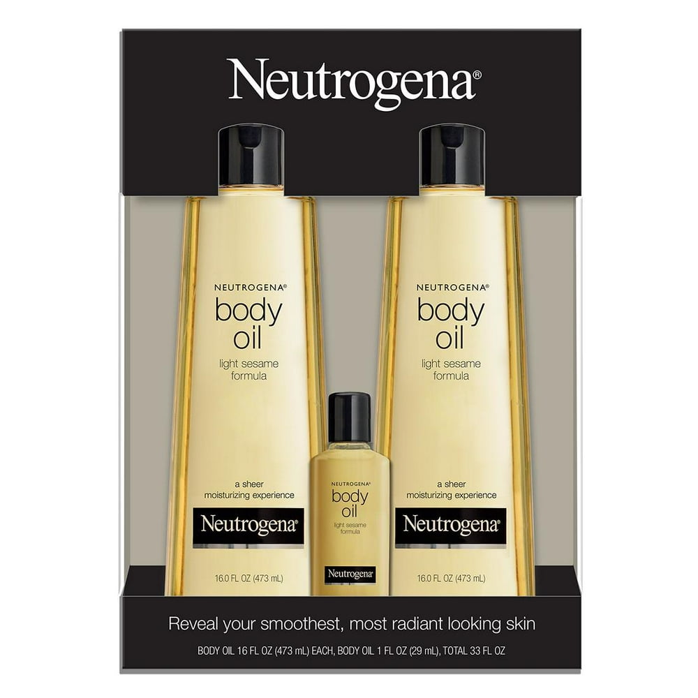 2 Pack of Neutrogena Body Oil Light Sesame Formula, 2 16 fl. oz