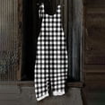 thumbnail image 5 of JULMCOMO Plus Size Jumpsuits for Women Plaid Print Tie Strap Scoop Neck Loose Fit Overalls Sleeveless Vacation Casual Jumpsuits Black 4XL, 5 of 5