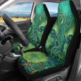 thumbnail image 2 of POLERO Green Dragon Floral Vehicle Seat Covers, 2 Pack Universal High Back Front Seat Covers, Removable Polyester Car Interior Decorative Accessories, 2 of 13