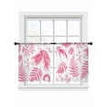 thumbnail image 2 of Pink Herbs Ferns Sheer Curtains 45 Inches Long 2 Panels Country Pastoral Texture Decorative Light Filtering Semi Sheer Window Curtains Drapes for Bedroom Living Room 52"x45", 2 of 7