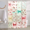 thumbnail image 2 of Tcwhniev Boho Shower Curtain, Vintage Patchwork Floral Waterproof Fabric Bath Curtain with 12 Hooks, 72x72 Inch, 2 of 8