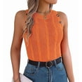 thumbnail image 2 of Womens Summer Knit Sweater Tank Tops Round Neck Crochet Hollow Out Sleeveless Casual Crop Shirt, 2 of 9