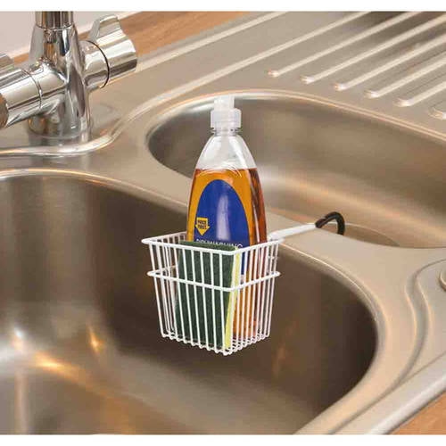 Home Basics White Vinyl Coated Sink Basket