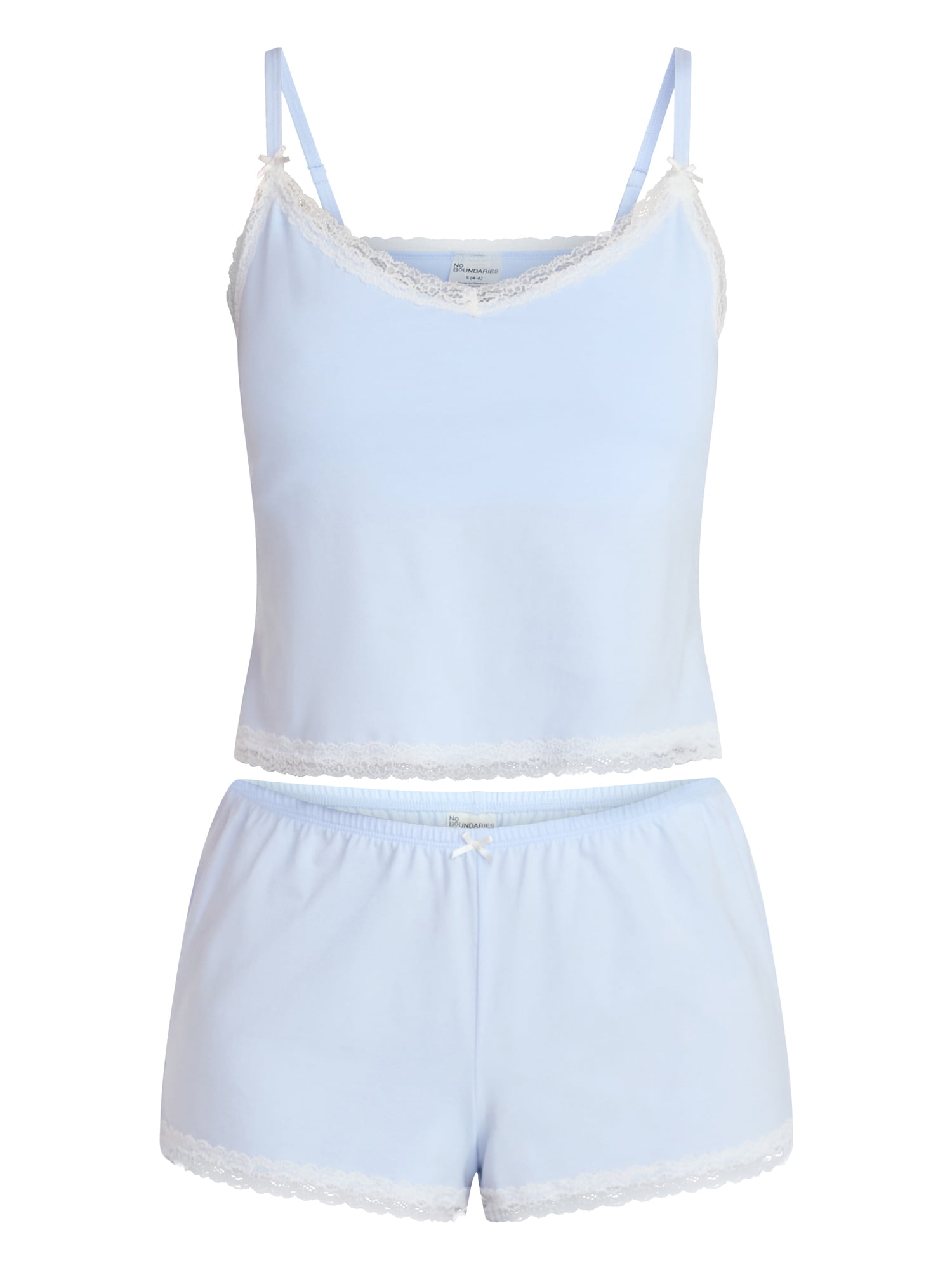 No Boundaries Lace Cami and Shorts Sleep Set, 2-Piece, Women's XXS-3X