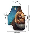 thumbnail image 2 of Pofeuu Squirrel Sleeping In Tree Print Aprons with Pockets, Cute Aprons for Kitchen, Cooking, Server, Barber, Chef Apron, 2 of 7