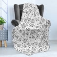 thumbnail image 4 of Floral Soft Flannel Fleece Throw Blanket, Dandelion Flowers Nature Environment Fuzz Organic Fluff Illustration, Cozy Plush for Indoor and Outdoor Use, 60" x 80", Black White, by Ambesonne, 4 of 5