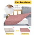 thumbnail image 5 of Vintage Peach Pink Couch Cushion Covers Stretch, Washable Sofa Seat Covers Individual Seat Cushion Sofa Slipcovers Farmhouse Retro Solid Color Linen Texture Couch Cover Furniture Protector M-1PCS, 5 of 7