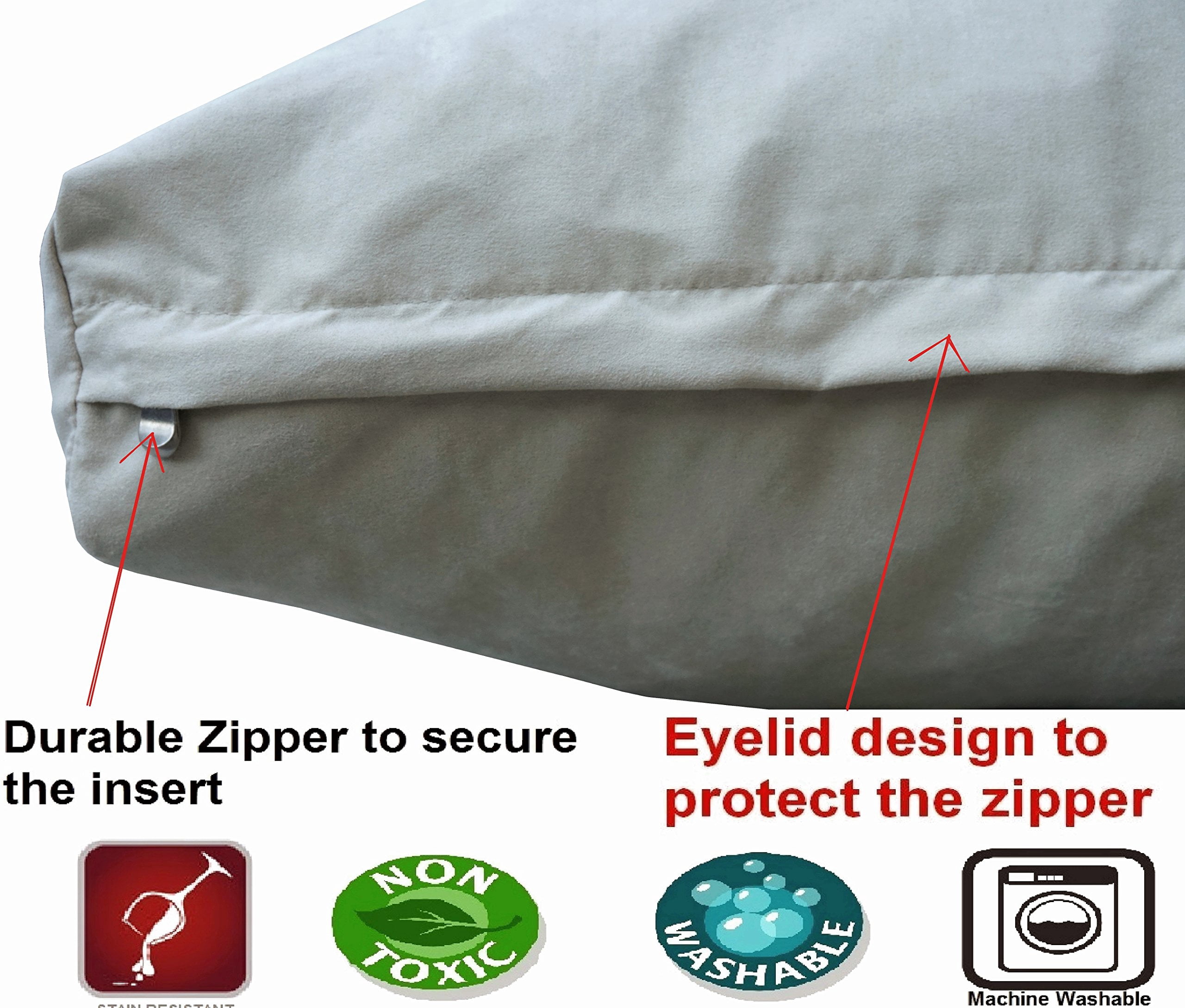 XXL Orthopedic Memory Foam Dog Bed for Large Breeds, Waterproof Inner Liner & Machine Washable Suede Cover, 55x37 Inch Extra Large Pet Pillow, Khaki