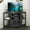 Black, variant on Uforic Corner TV Stand for TVs up to 55", Farmhouse Entertainment Center with Power Outlet,Brown