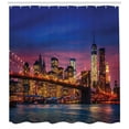 thumbnail image 3 of Ambesonne Panorama Shower Curtain, NYC with Neon, 69"Wx84"L, Pink Blue, 3 of 3