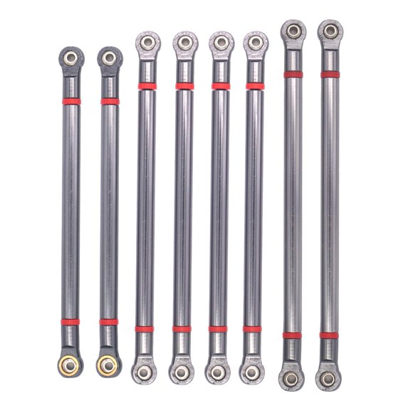ShareGoo 8Pcs Aluminum Alloy 313MM Wheelbase Link Rod Chassis Linkage Compatible with Axial SCX10 90022 90027 90028 1/10 RC Car Crawler