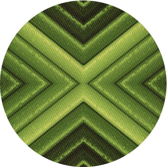 Ahgly Company Indoor Square Patterned Pistachio Green Area Rugs, 3' Square