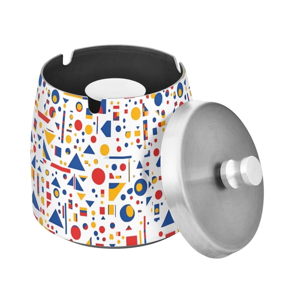 Yayeee Ashtray with Lid for Cigarette Smokeless Stainless Steel Home Ash Holder, Simple Shapes