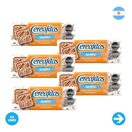 Galletitas Con Cereal Integral Granola Cerealitas 170g x5 Unid