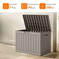 thumbnail image 4 of 45 Gallon Resin Deck Box, Lockable Patio Outdoor Storage Box for Furniture, Garden Tools and Tools Storage, Waterproof Outside Storage Boxes（Grey）, 4 of 8