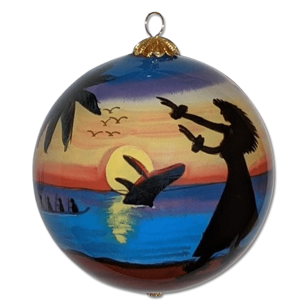 Hawaiian Hula Maui Christmas Ornament with Gift Box, Collectible, Hand
