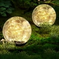thumbnail image 5 of 1pc Garden Solar Light, Cracked Glass Globe Waterproof LED Outdoor Decorative Light, 5 of 5