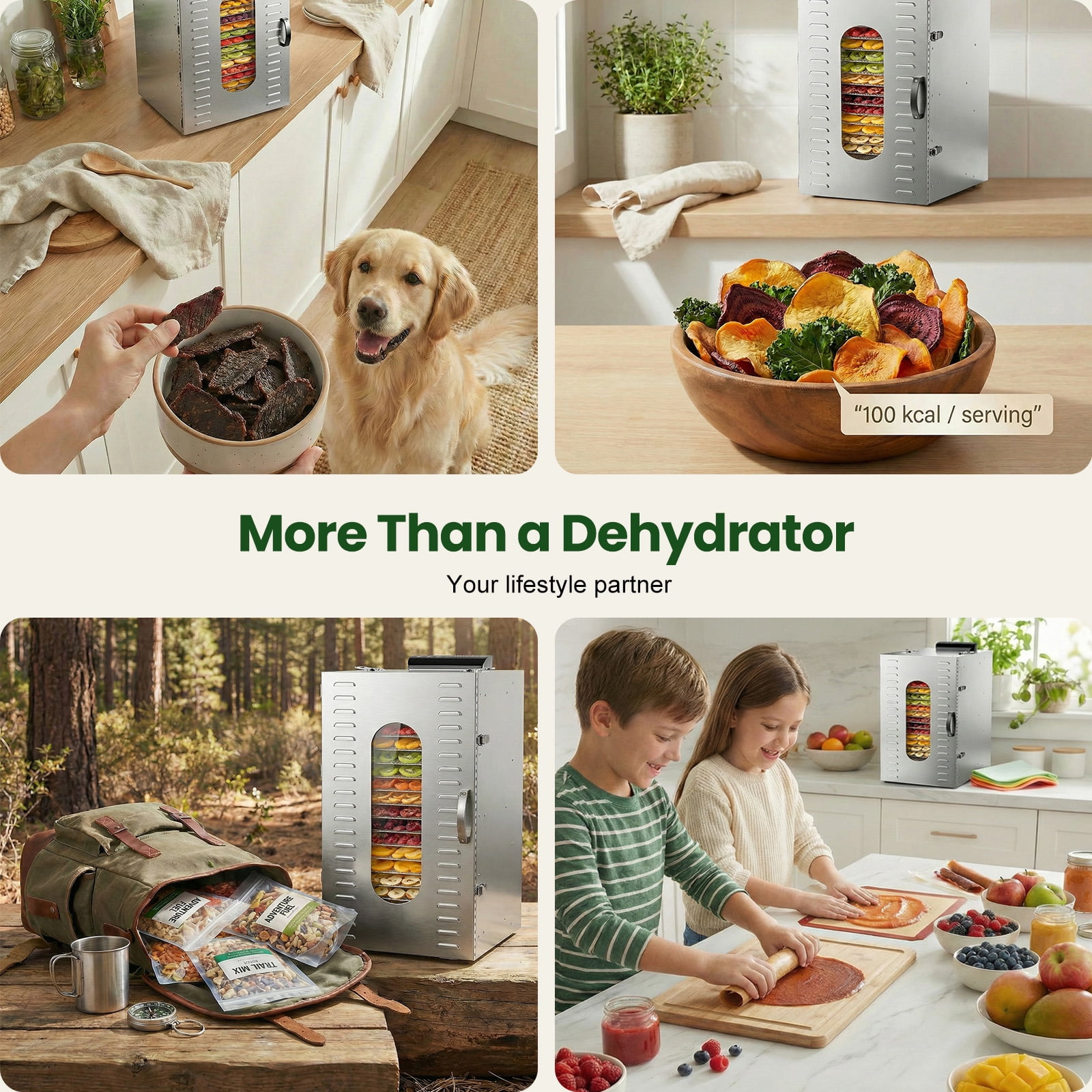 Commercial Food Dehydrator Machine, 1500W Jerky Dehydrators with 20 Stainless Steel Large Trays, 194°F Temperature Control & 24H Timer Food Dryer for Fruit Meat Herb Dog Treats