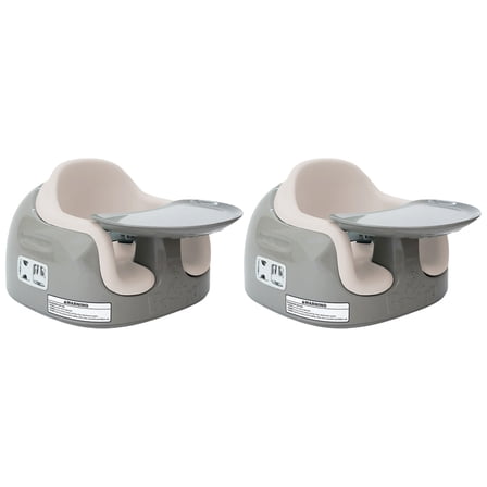 Bumbo Toddler Multi Seat 3-in-1 Booster High Chair and Tray, Breige/White Sand, 2 Pack