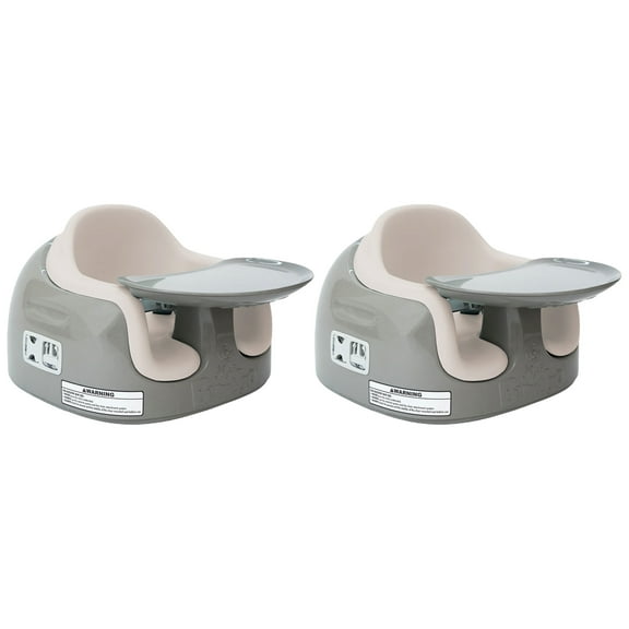 Bumbo Toddler Multi Seat 3-in-1 Booster High Chair and Tray, Breige/White Sand, 2 Pack