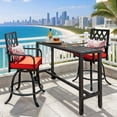 thumbnail image 2 of ModFusion 55" Long Bar Table, High Pub Table w/ Sturdy Frame for Terrace, Outdoor, Backyard, Pool Area - Black, 2 of 9