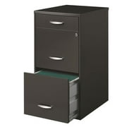 Pemberly Row 3 Drawer 18" Deep Metal File Cabinet in Charcoal