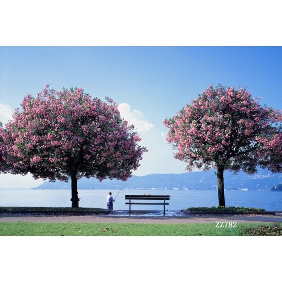 EREHome Polyester Fabric 7x5ft Sea Bay And Flower Tree Background Photo Backdrops Studio Background Studio Props