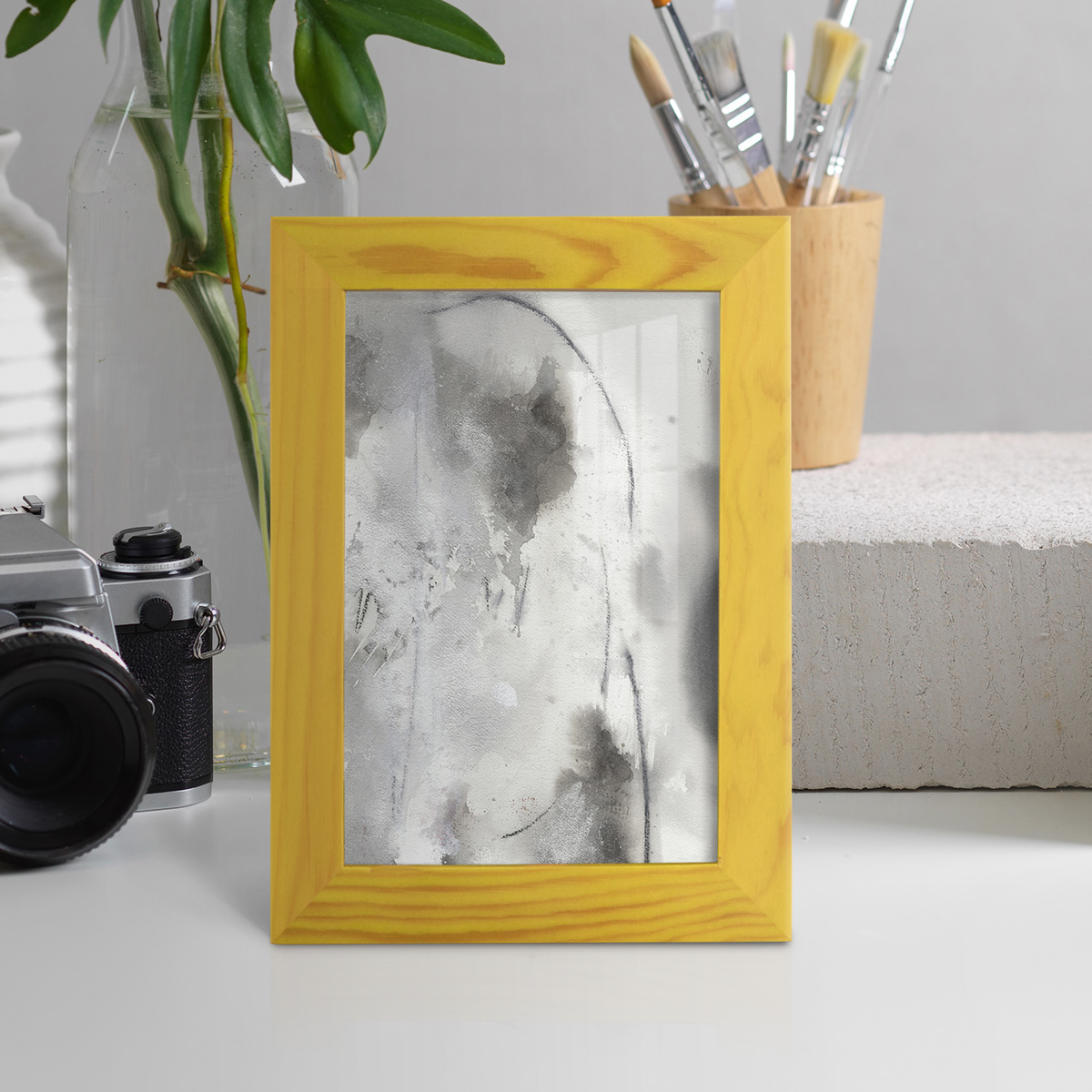 Mystical Objects IV - Framed Print w/glass - Sunflower Yellow