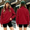 thumbnail image 5 of Tnhcen Women's Quarter Zip Pullover Sweatshirt Long Sleeve Mock Neck Solid Color Loose Fit Kangaroo Pocket Casual Fall Winter Soft Fleece Top Plus Size S-3XL, 5 of 9