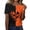 Orange(Pumpkin Face), variant on Womens Halloween Shirts Thanksgiving Novelty Pumpkin Face T-Shirt Crew Neck Short Sleeve Festival Party Trendy Tee Tops Earthy Yellow M
